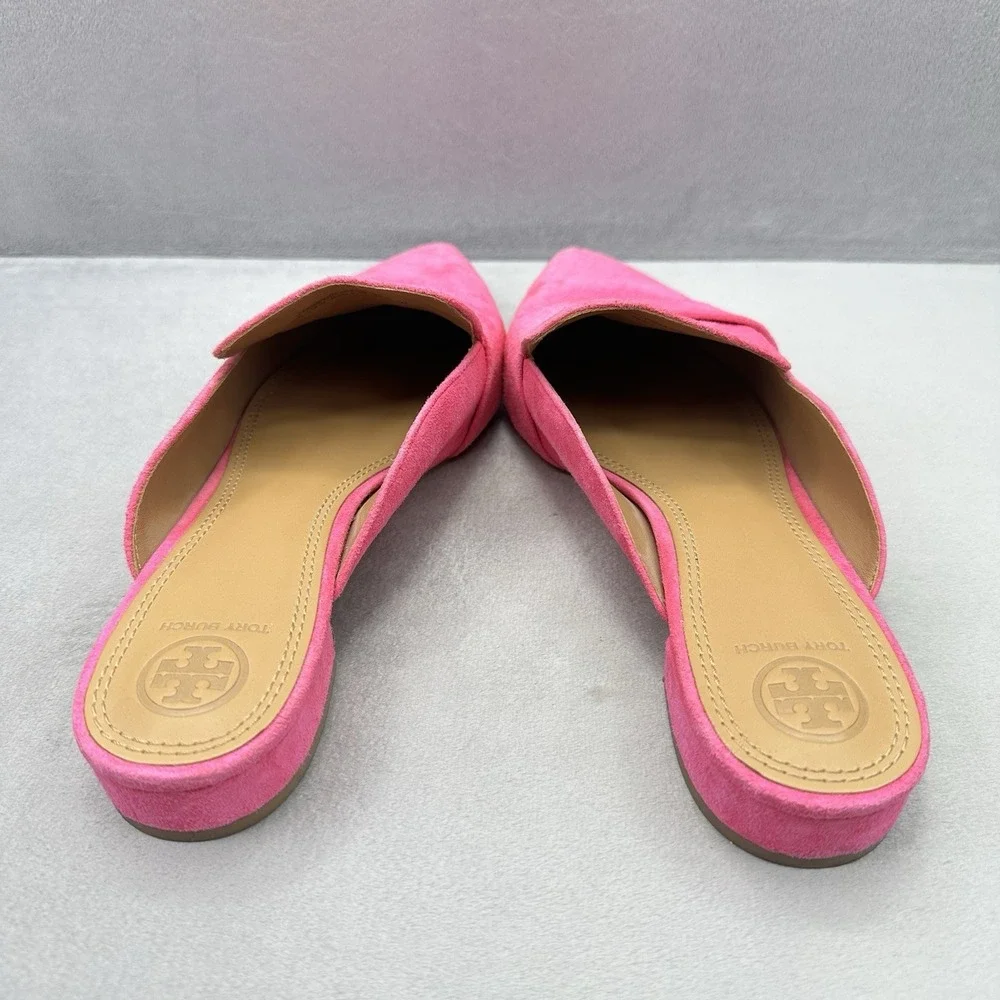 Tory Burch Rosalind Womens Size 9.5 (M) Mule Crazy Pink Lancaster Suede 20mm